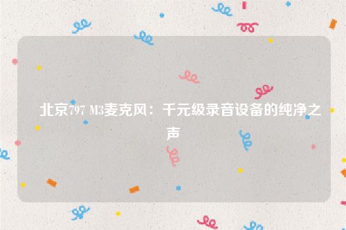 ​北京797 M3麦克风：千元级录音设备的纯净之声