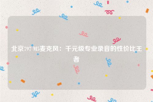 北京797 M5麦克风：千元级专业录音的性价比王者